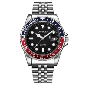 Men Famous Brand Watches Students Boys Fashion Stainless Steel Band Casual Calendar Quartz Watch Green Relogios Masculinos 2024
