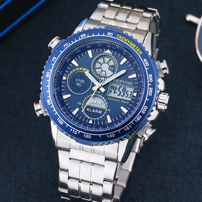 Men's Athleisure Watch Waterproof Luminous Quartz Electronic Watch Dual Display Stopwatch