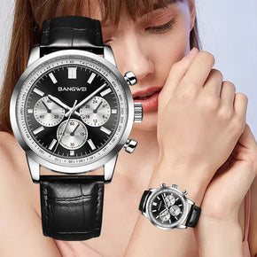 LIGE New Waterproof Watches For Women Fashion Brand Luxury Military Quartz Women Watch Casual Leather Women's Bracelet Watch